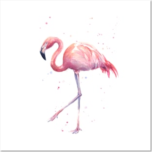 Flamingo Watercolor Posters and Art